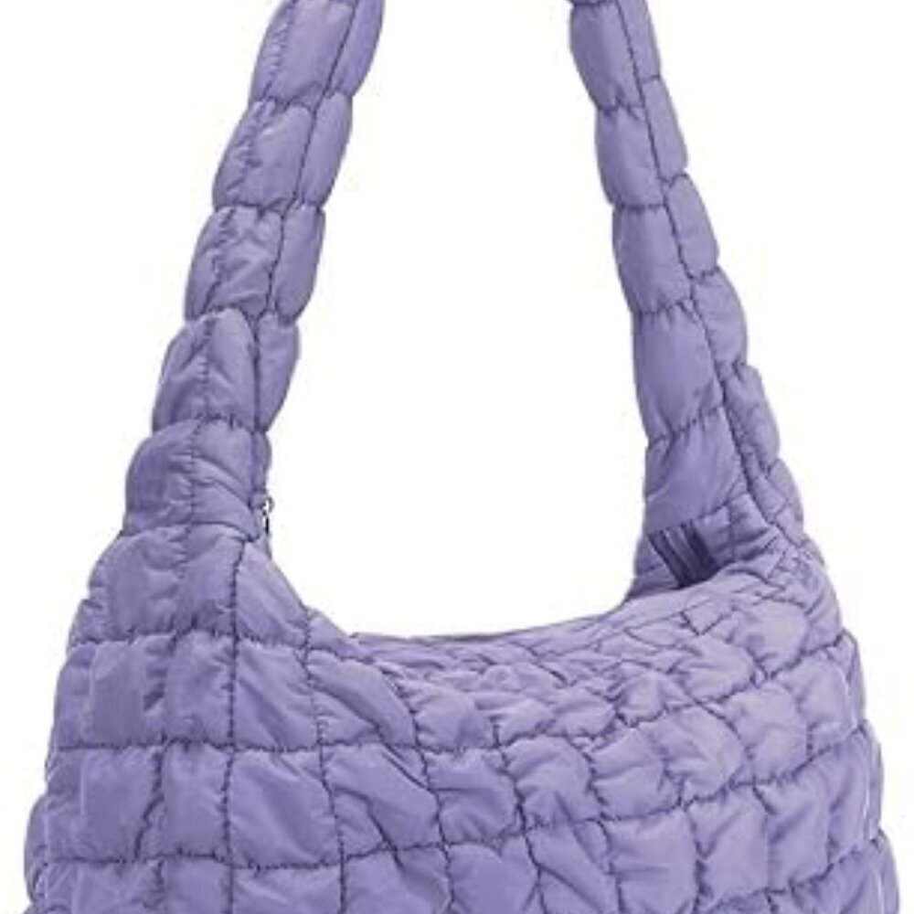 Quilted Puffer Tote Bag Women Large Nylon Lightweight Stylish Organizer